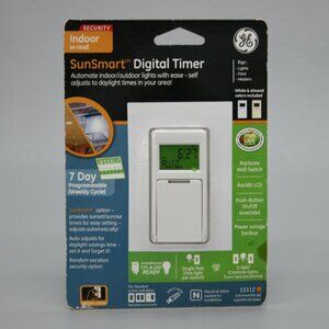 GE SunSmart 3 Way Indoor 7 Day Programmable Digital Timer Light Switch - 15312
